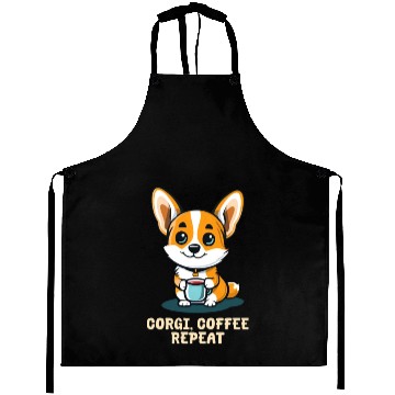 Discover Corgi Mom Dad Corgi Coffee Repeat Aprons