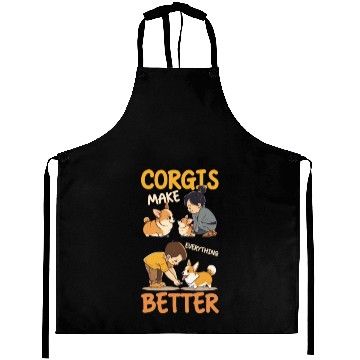 Discover Corgi Mom Dad Corgis Make Everything Better Aprons