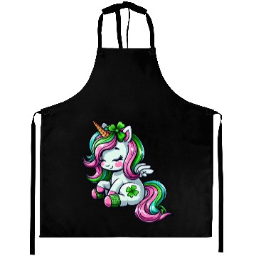 Discover St. Patrick's Day Unicorn Celebration Design Aprons