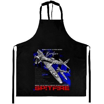 Discover Spitfire Vintage English WW2 Fighter Aircraft Aprons