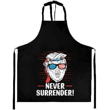 Discover Trump Never Surrender Mug Shot Aprons