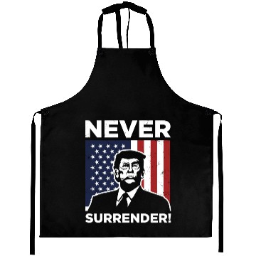 Discover Trump Never Surrender Mug Shot Aprons