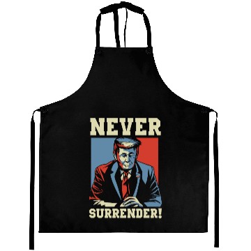 Discover Trump Never Surrender Mug Shot Aprons