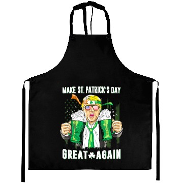 Discover Funny Trump 2024 Make St Patrick s Day Great Again Aprons