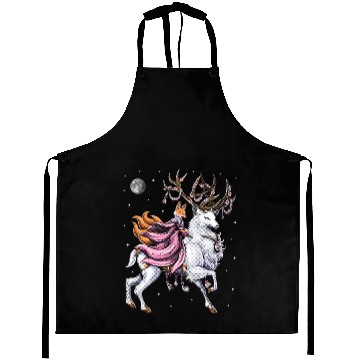 Discover Japanese Kitsune Fox Riding Cherry Blossom Deer Aprons