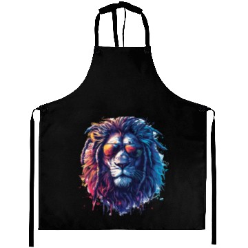 Discover Lion with Glasses Hipster Lion Aprons