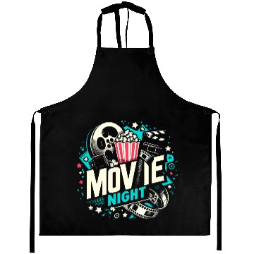 Discover Movie Night Popcorn Film Theatre Cinema Ticket Aprons