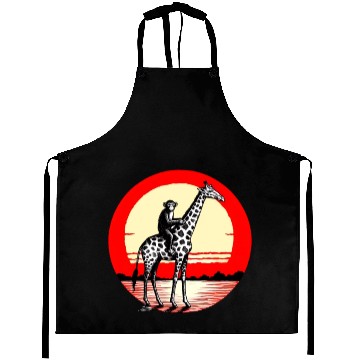 Discover Sunset Safari: Monkey Riding Giraffe Aprons