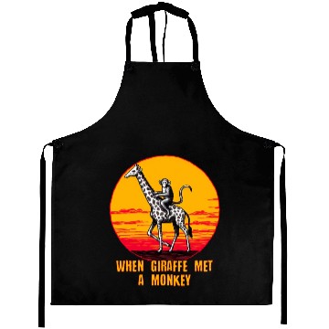 Discover When Giraffe Met a Monkey Aprons