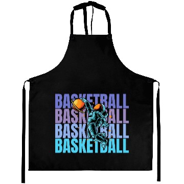 Discover Astronaut Dunking Basketball Creative Illustration Aprons