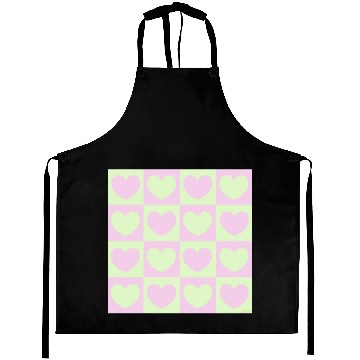 Discover Cute Heart pattern- pink and green color theme Aprons