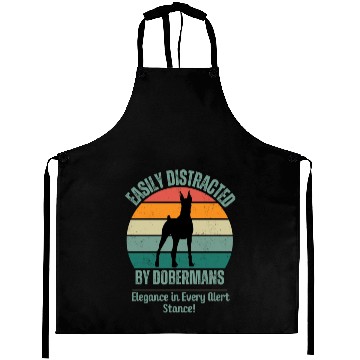Discover Doberman lover Gift Easily Distracted By Dobermans Aprons