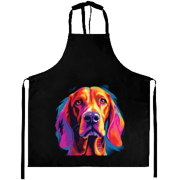 Discover Watercolor Colorful Redbone Coonhound Aprons