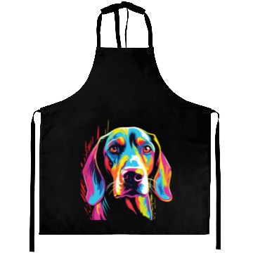 Discover Watercolor Colorful Treeing Walker Coonhound Aprons