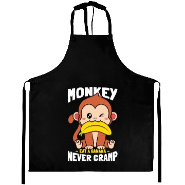 Discover Monkey Eat Banana Never Cramp Aprons