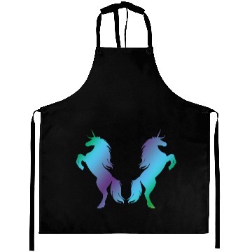 Discover Unicorns blue green Aprons