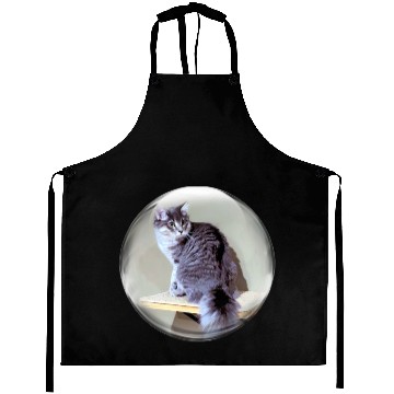 Discover Life In a Bubble Collection-Kitty on the Shelf Aprons