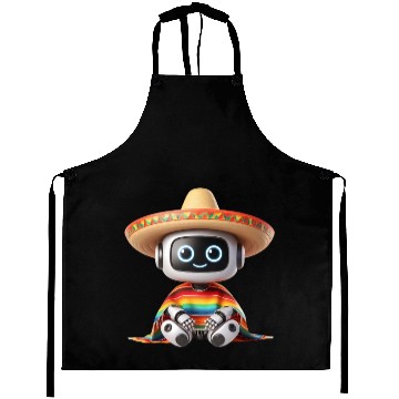 Discover Cinco de Mayo Robot Fiesta Aprons