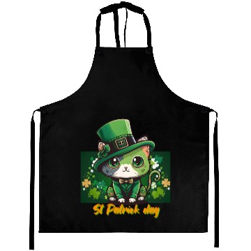 Discover Shamrock spirit st Patrick's day Aprons design.