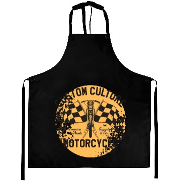 Discover Vintage Motorcycle garage logo emblem Aprons