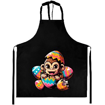 Discover Easter Monkey Hatching from Easter Egg Design Aprons