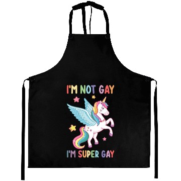 Discover I'm Not Gay I'm Super Gay Pride LGBT Unicorn Aprons