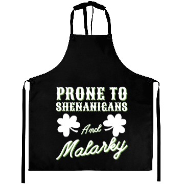 Discover prone to shenanigans and malarkey St. Patricks day Aprons