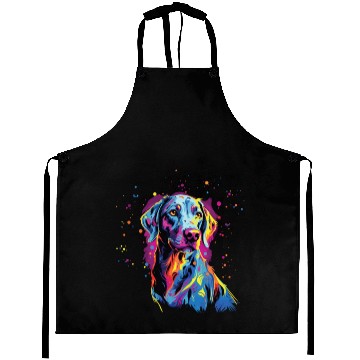 Discover Watercolor Colorful Louisiana Catahoula Aprons