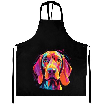 Discover Watercolor Colorful Redbone Coonhound Aprons