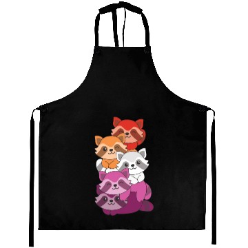 Discover Lesbian Flag Pride Lgbtq Cute Raccoon Aprons