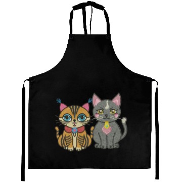 Discover Cute catty couple embroidery design. Aprons