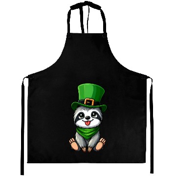 Discover St. Patrick's Day Sloth Clumsy Cute Cartoon Design Aprons