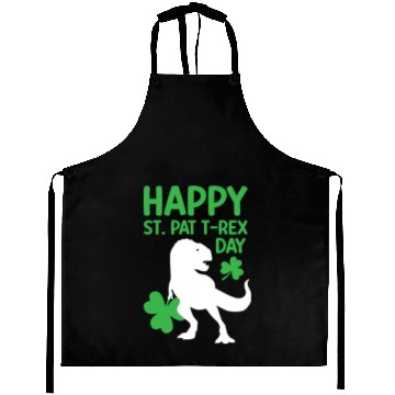 Discover Funny Happy St. Pat T-Rex Day Aprons