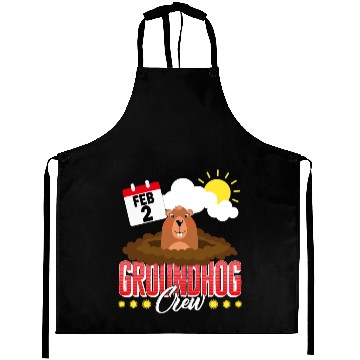 Discover Groundhog Aprons, Groundhog Crew Predicting Spring