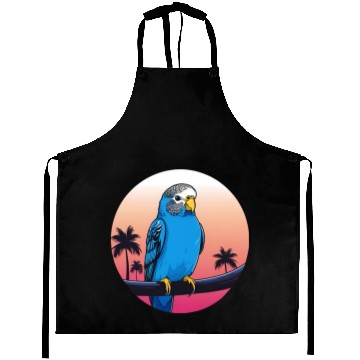 Discover Synthwave Blue Budgie 2 Aprons