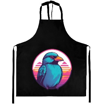 Discover Synthwave Blue Bird 2 Aprons