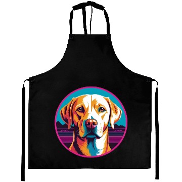 Discover Synthwave Labrador Retriever 2 Aprons