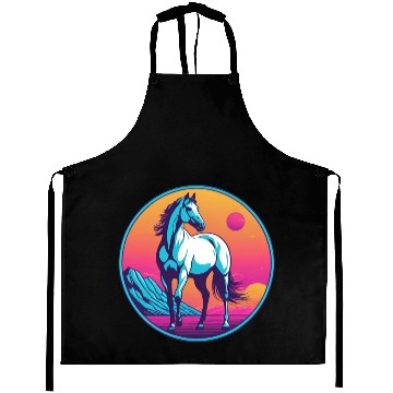 Discover Synthwave Horse 3 Aprons