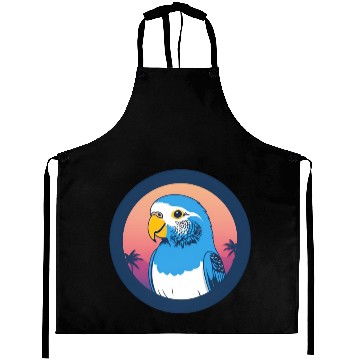 Discover Synthwave Blue Budgie 1 Aprons