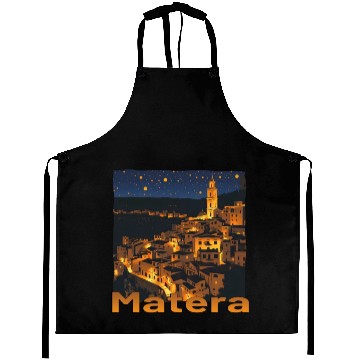 Discover Matera Italy Sunset Night Starry Sky Aprons