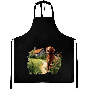 Discover Irish Setter Emerald Dog Cottagecore Adventure Aprons