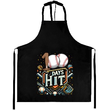 Discover School Aprons, 100 Days Hit Baseball Bat And
