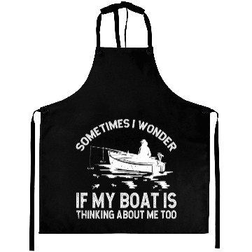 Discover Funny Fishing Boat Fishing Aprons