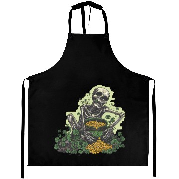 Discover St Patricks Skeleton Pot of Gold Aprons