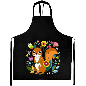 Discover A sweet squirrel in the flowers Aprons