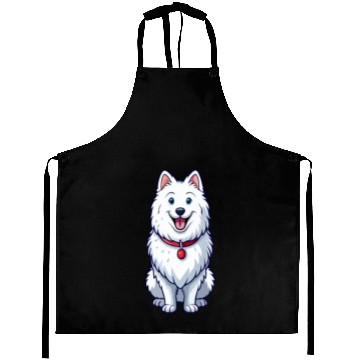 Discover Happy Grinning Samoyed Aprons