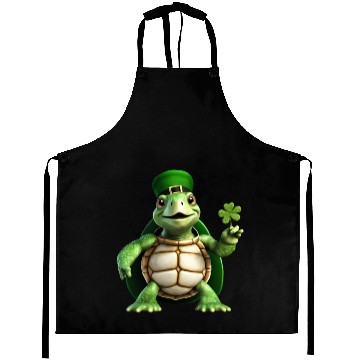 Discover Green turtle celebrating St. Patrick's Day. Aprons