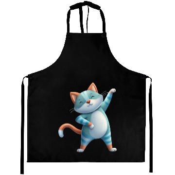 Discover Funny Cat Dabbing A Hilarious Dance Design Aprons