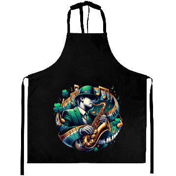Discover saint patricks day saxophone jazz music Aprons