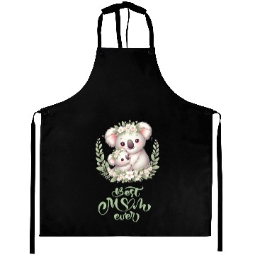 Discover Best Mom Ever Koala Embrace Floral Wreath Aprons